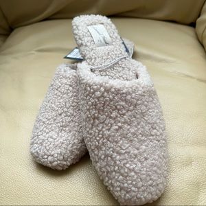 Faux sheep leather slippers mules